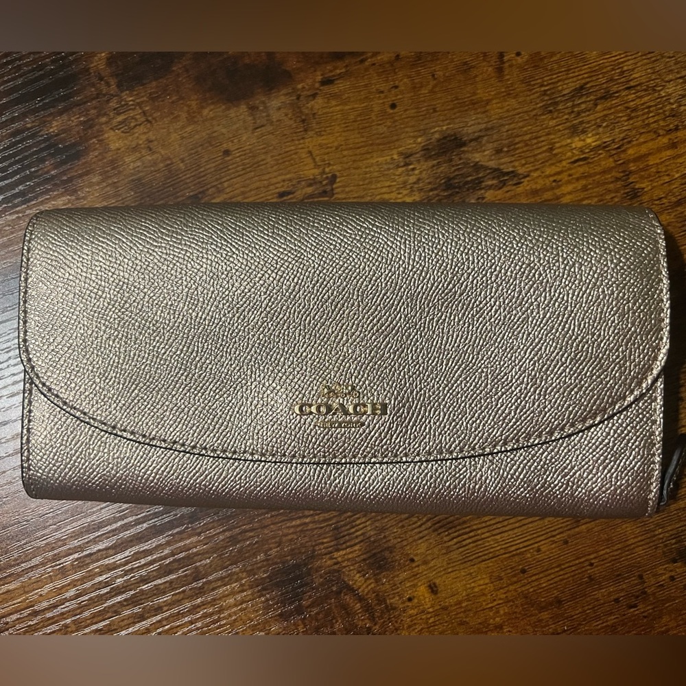 Metallic Gold Coach Wallet